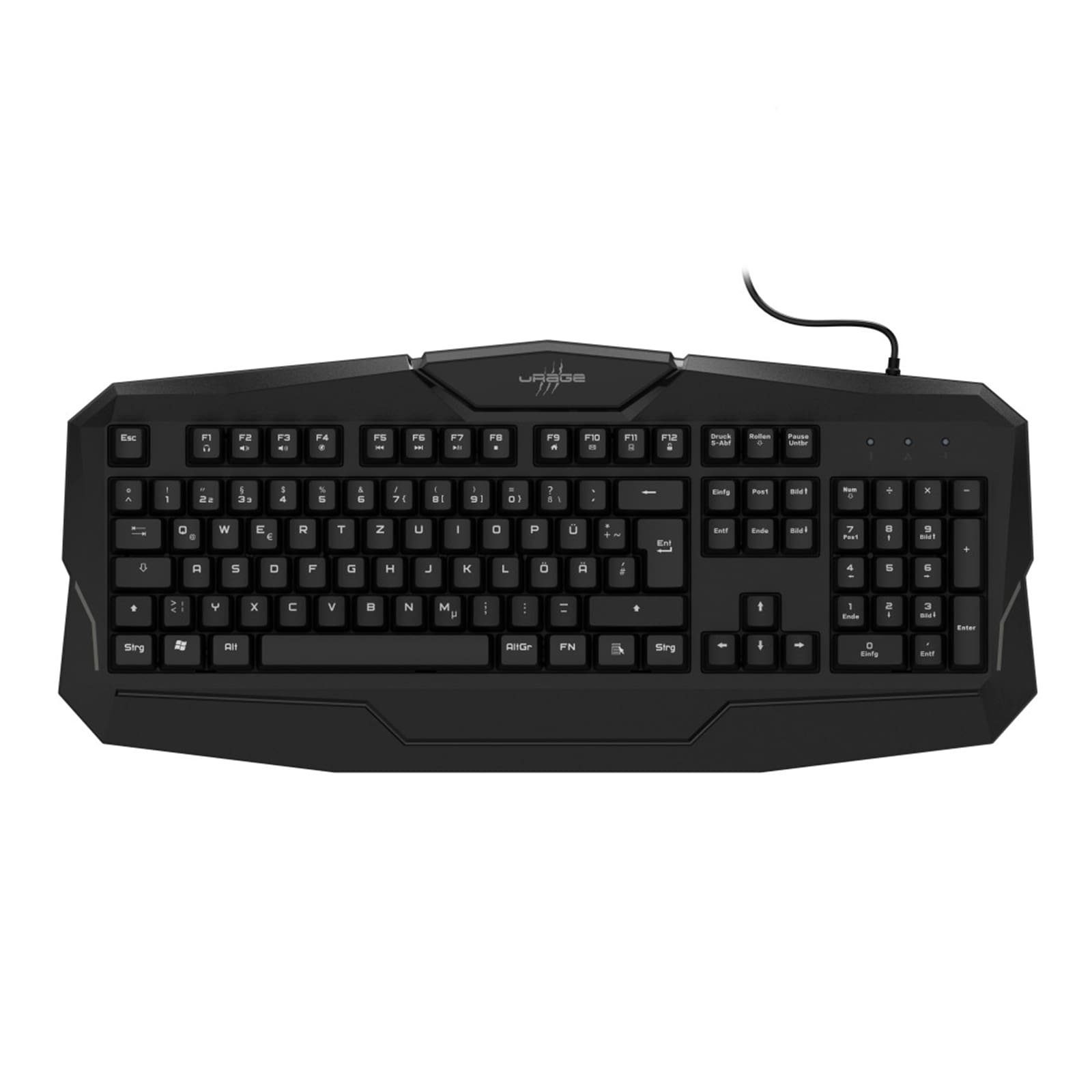 uRage USB Gaming-Keyboard Exodus 100 mit Anti-Ghosting Gaming-Tastatur (mit Multimedia-Funktionen und ergonomischer Handballenauflage)