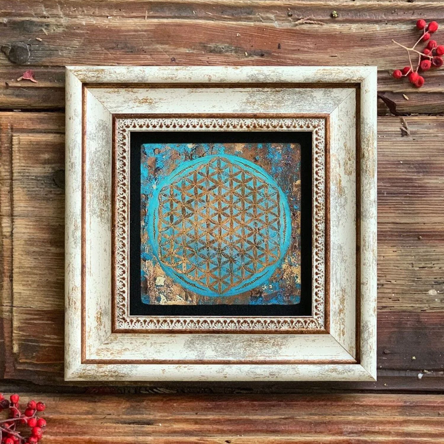 Jungengel Wanddekoobjekt Exklusives Wandbild Antike-Türkis 20x20 günstig online kaufen