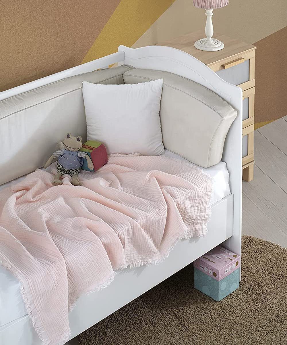 BOHORIA Kuscheltuch BOHORIA® Musselin Kuscheltuch, Kuscheldecke Sofadecke Wohndecke Rose