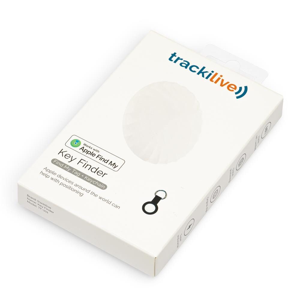 trackilive Keyfinder TF-101 GPS-Ortungsgerät (Schlüsselfinder für Gepäck, Koffer, Brieftasche, wasserdicht, weiß) – Bild 5 von 5
