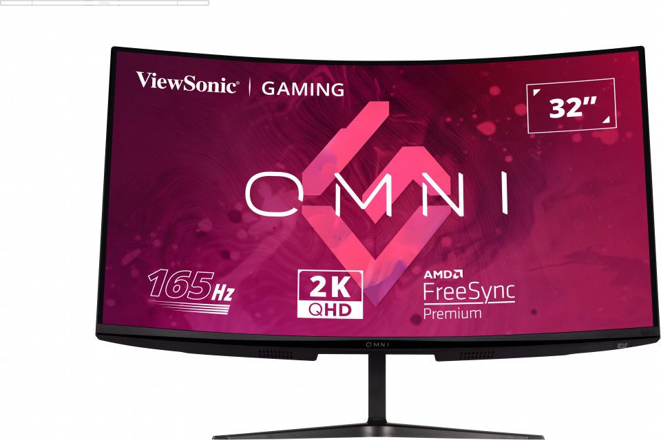 Viewsonic VX3218C-2K Curved-Gaming-Monitor (80 cm/32 ", 2560 x 1440 px, QHD, 1 ms Reaktionszeit, 165 Hz, VA LCD, 1500R Curved)