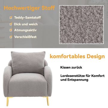 DOTMALL Sessel Polstersessel mit Metallbeine und Kissen,Moderner und schlichter