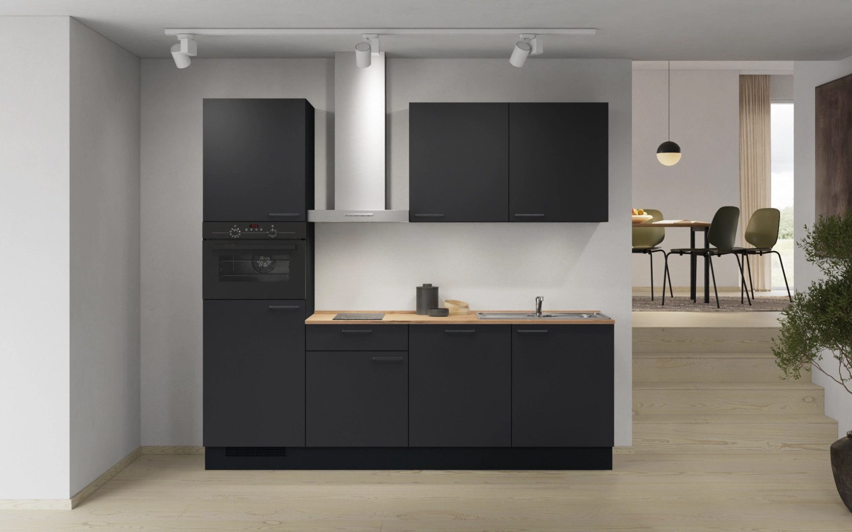 nobilia® Küchenzeile Fika, individuell anpassbar, gratis Küchenplanung mit Profis, (Breite 240 cm), vormontiert, wahlw. mit E-Geräten, inkl. Lieferung