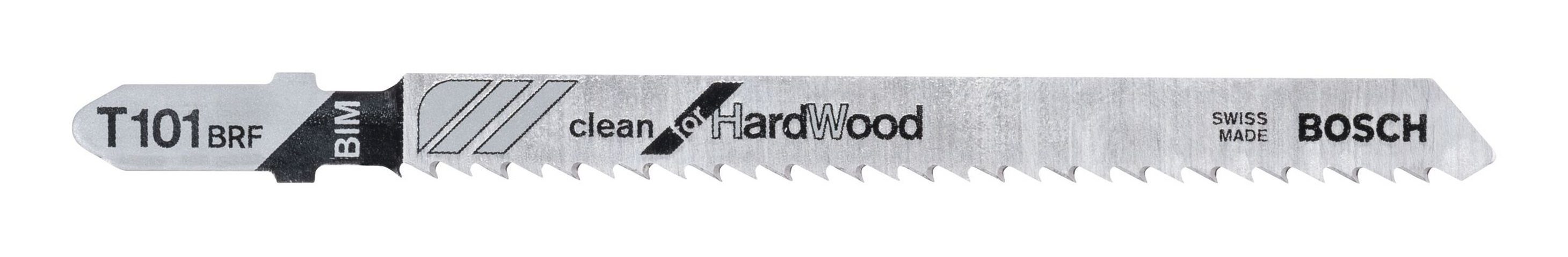 BOSCH Stichsägeblatt (5 Stück), T 101 BRF Clean for Hard Wood - 5er-Pack