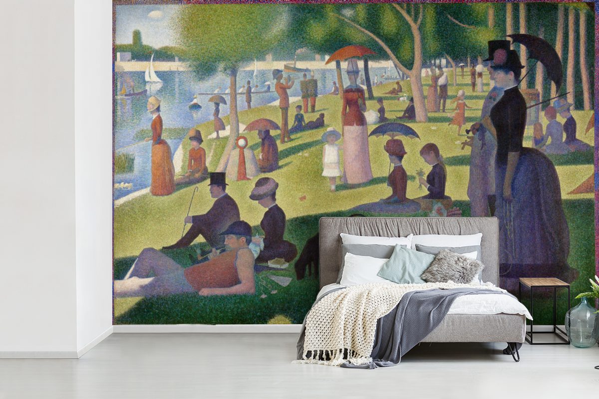 der Claude, St), von Wohnzimmer, Matt, Schlafzimmer, Insel - Kinderzimmer, Tapete auf La Vinyl (6 Jatte Fototapete bedruckt, Sonntagnachmittag Wallpaper für MuchoWow Grande Gemälde