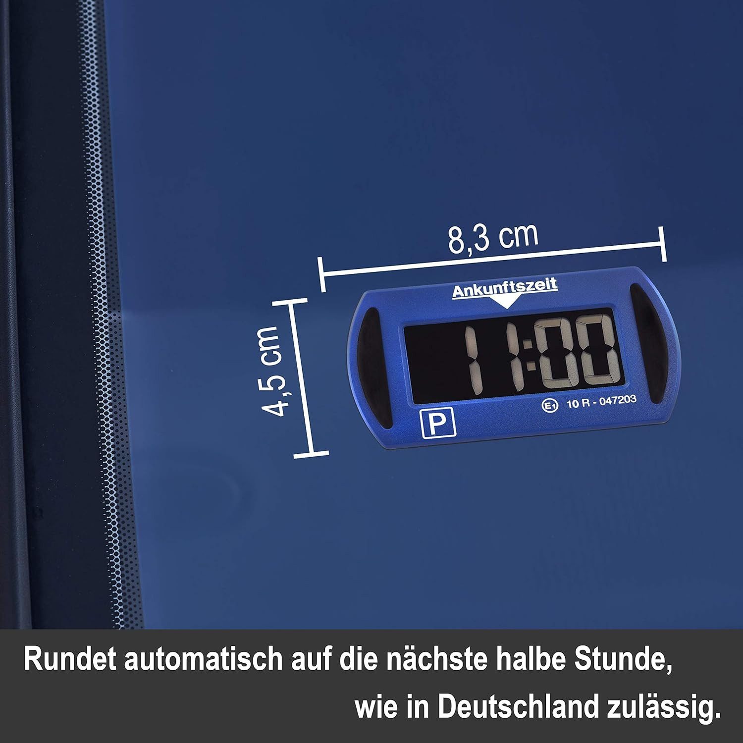 NeedIt elektronische Parkscheibe Park Mini, vollautomatische Parkuhr (für alle Autos und Fahrzeuge, Montagematerial inklusive), mit Zulassung, schnelle und einfache Montage