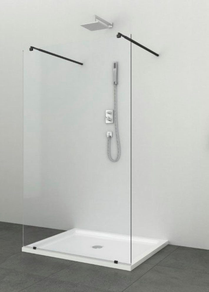 Sanotechnik Walk-in-Dusche Freedom I Black, Einscheibensicherheitsglas