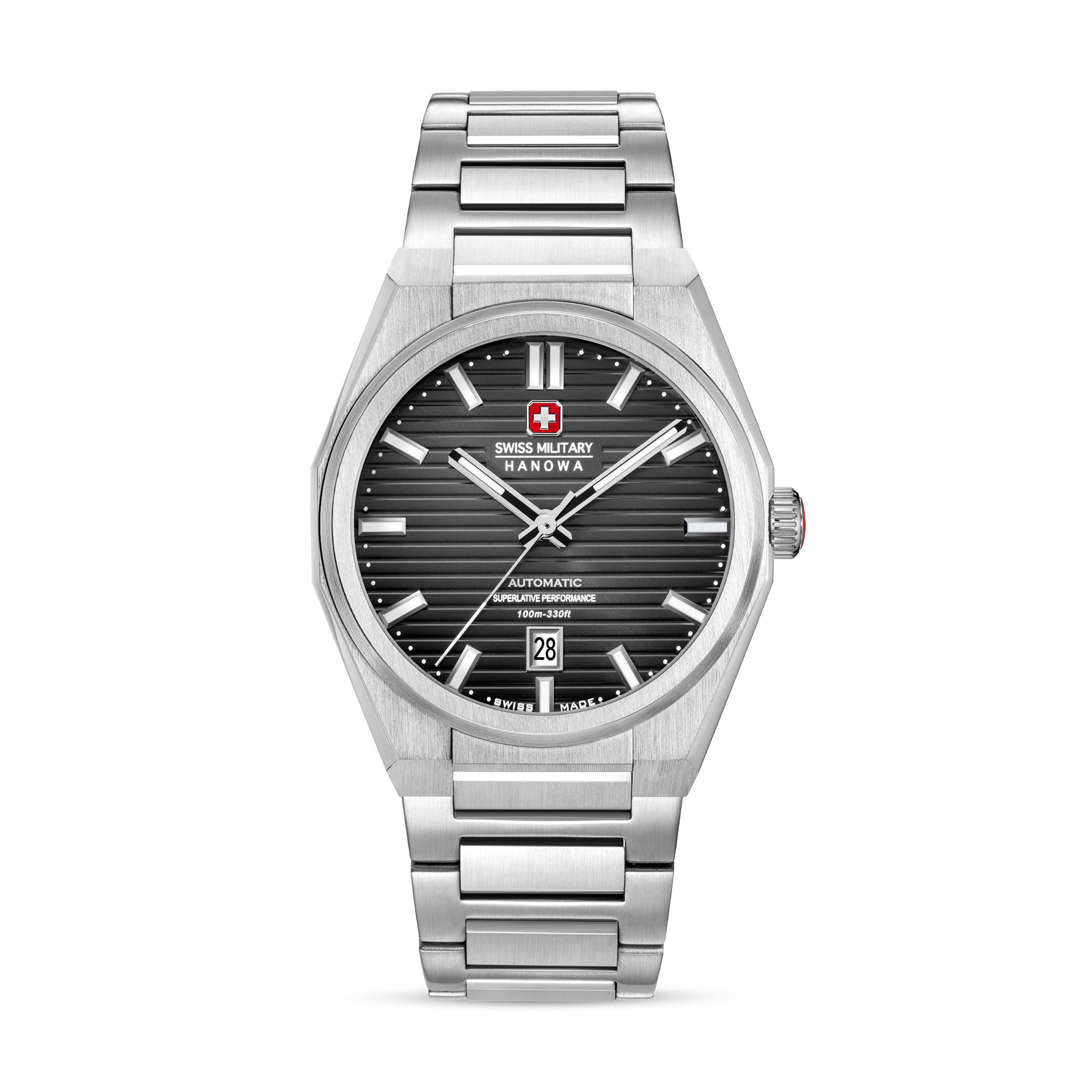 Swiss Military Hanowa Automatikuhr Avalanche SMWGL0006903, Armbanduhr, Herrenuhr, Swiss Made, Mechanische Uhr, Edelstahlarmband