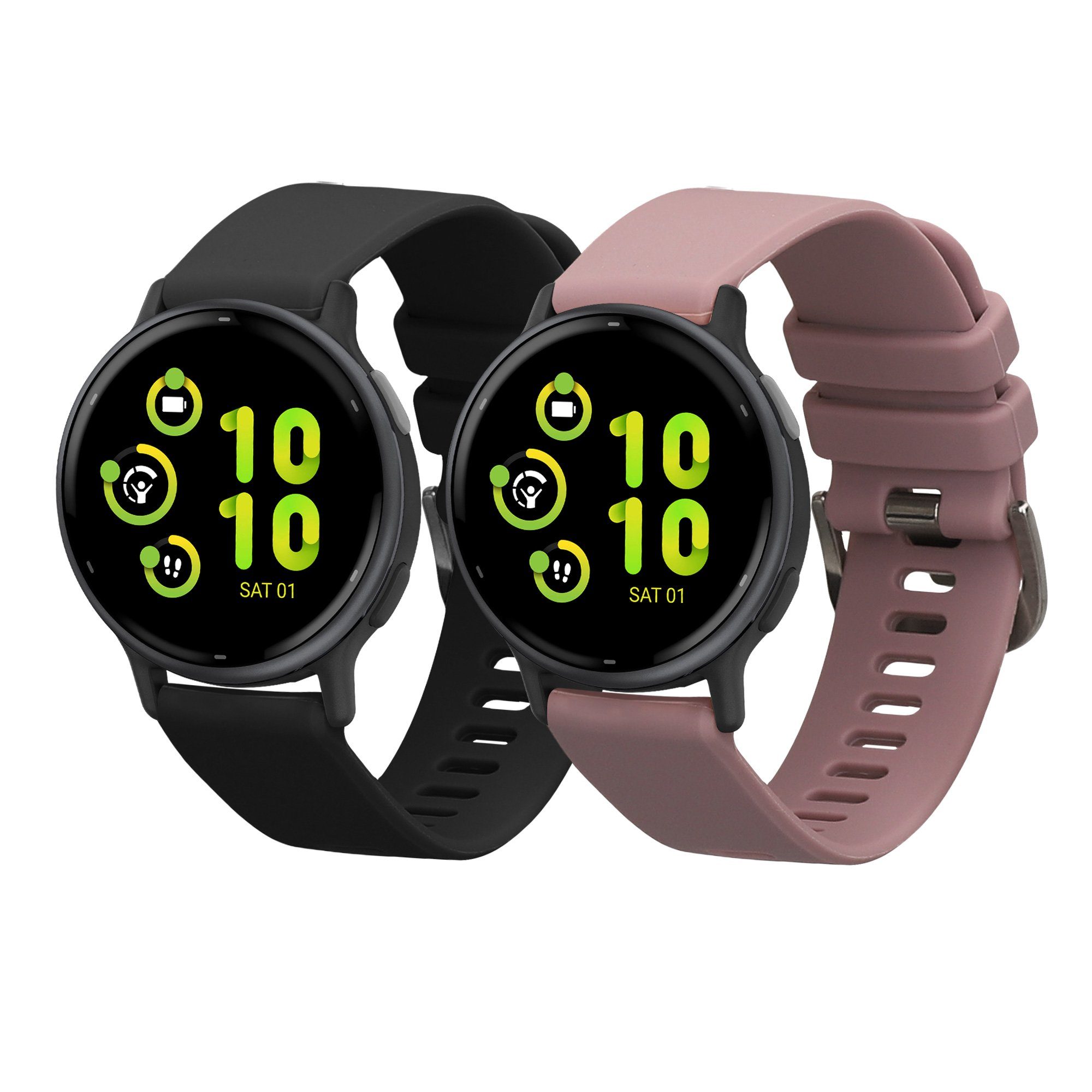 kwmobile 2x Uhrenarmband für Garmin vivoactive 5 / active 5 Armband Smartwatch, 2-tlg., Fitnesstracker Band Set aus TPU Silikon - Ersatzarmband Smartwatch