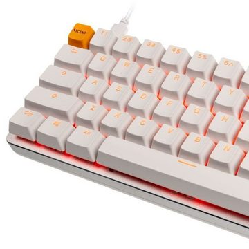 Glorious PC Gaming Race GMMK Compact White Ice Edition Tastatur (Modulare Gaming-Tastatur, Gateron-Brown, US-Layout, Weiß)