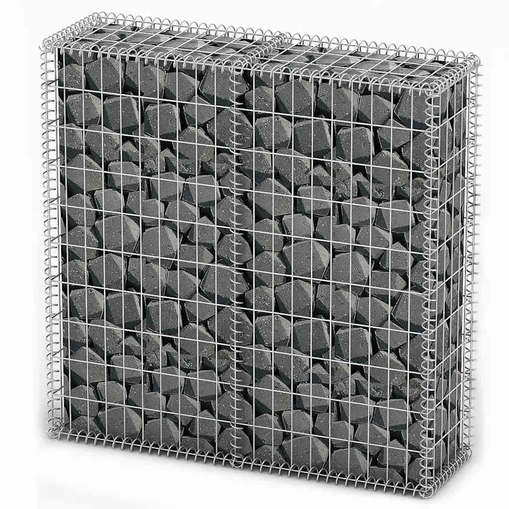vidaXL Gartenzaun Steinkorb Gabione mit Deckeln Verzinkter Draht 100×100×30 cm, (1-St)