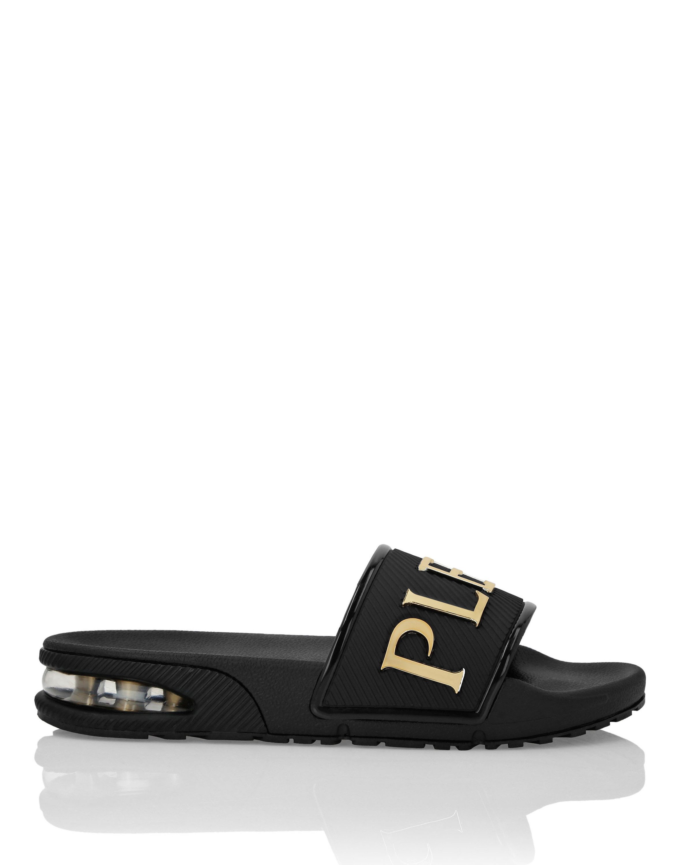 PLEIN SPORT Flache Gummisandalen Strandschuh