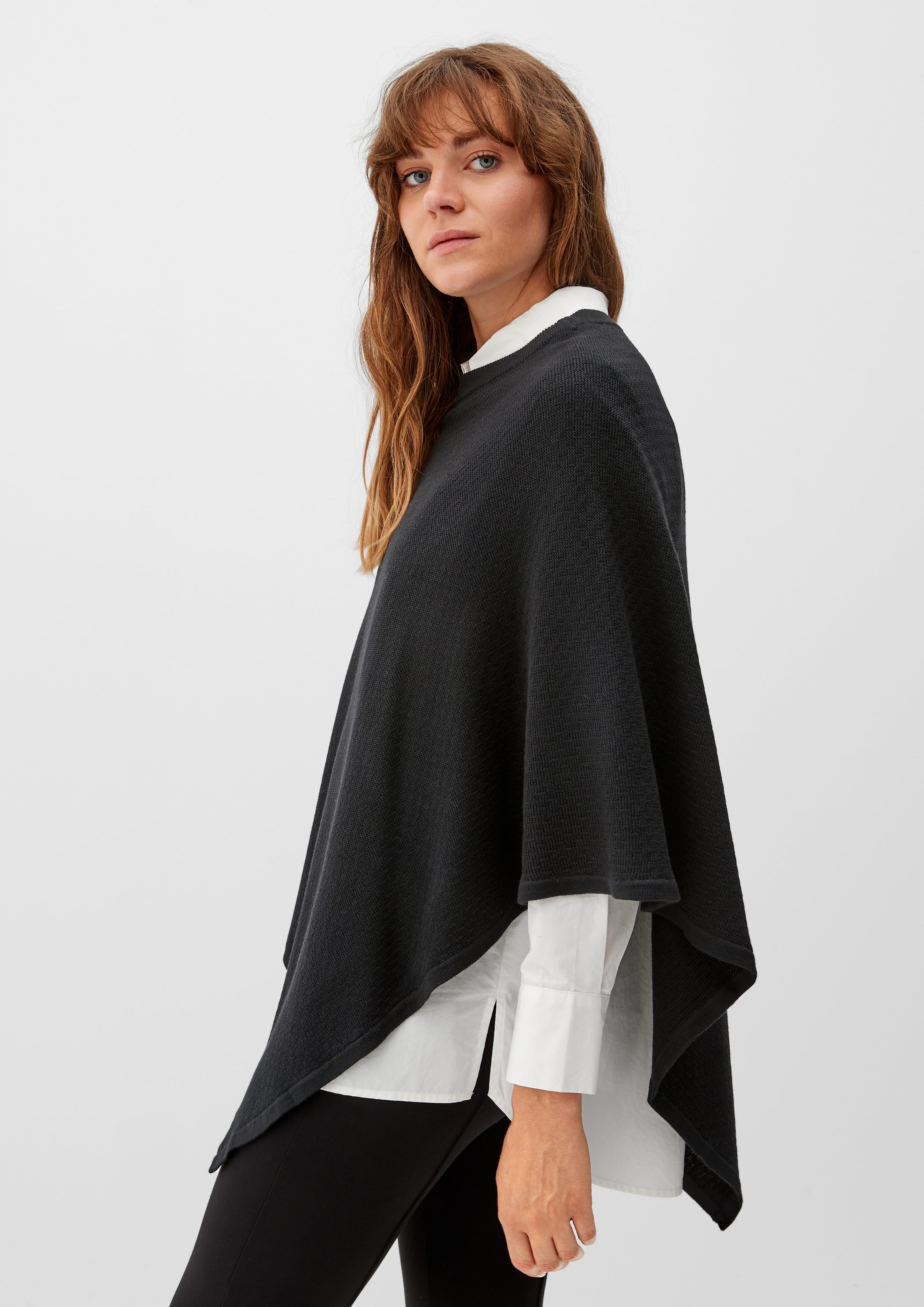 s.Oliver Poncho Poncho aus Baumwollmix