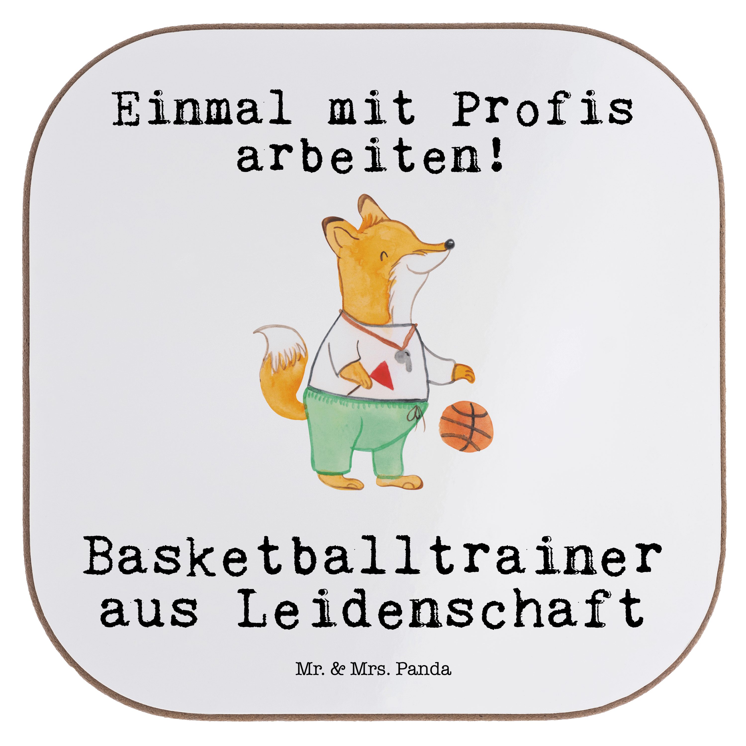 - Training, Mrs. - Panda Mr. aus Bierd, Geschenk, Leidenschaft Getränkeuntersetzer 1-tlg. Basketballtrainer & Weiß