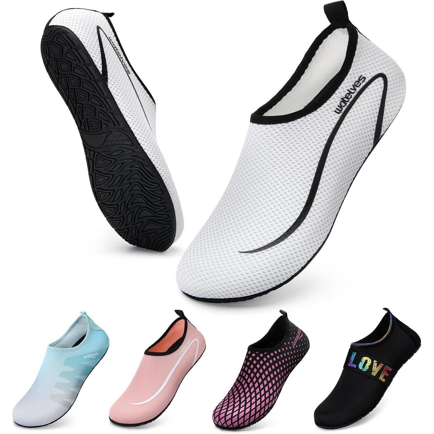 LuxusKollektion Tauchset Wasserschuhe Aquaschuhe Badeschuhe Damen Herren 38 39 EU A Linie Weiß