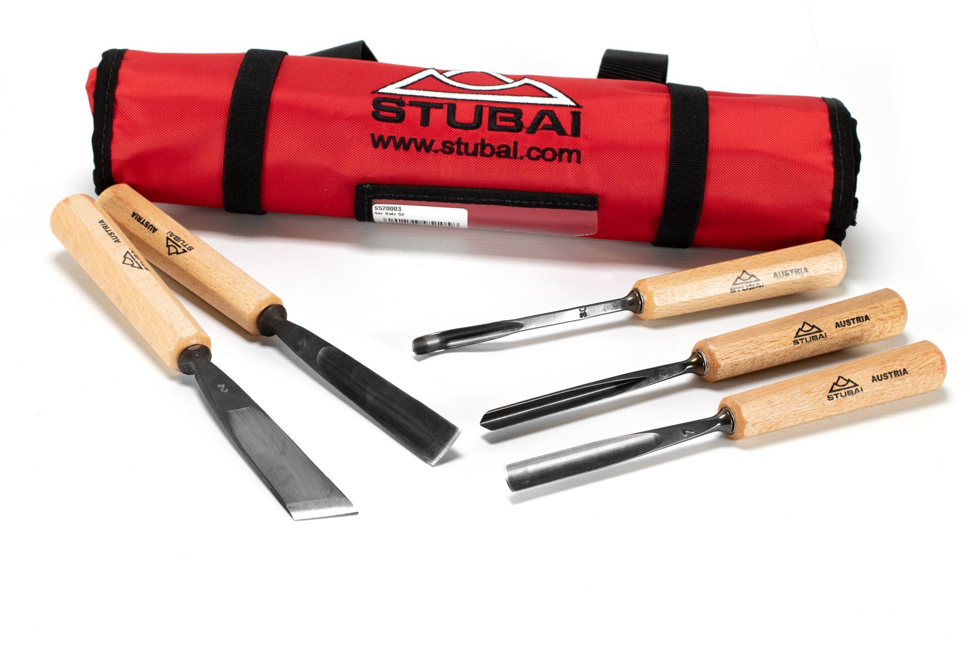 Stubai Universalmesser STUBAI Schnitzeisen Set 5 tlg. S520003 BeitelTasche…