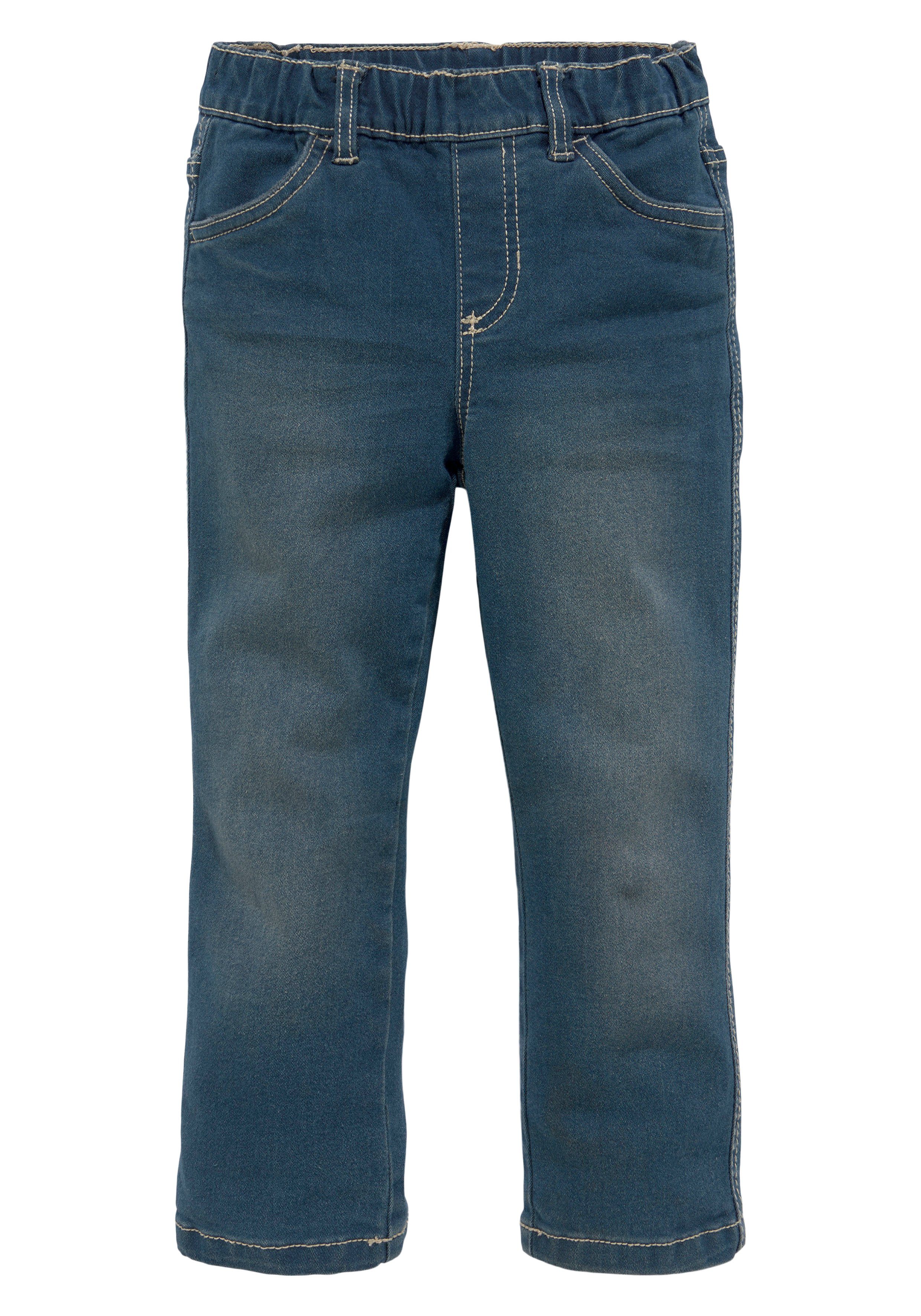 KIDSWORLD Schlupfjeans, Stretch-Jeans für kleine Jungen bequeme Passform, gerade Beinform, mit Gummizug im Bund
