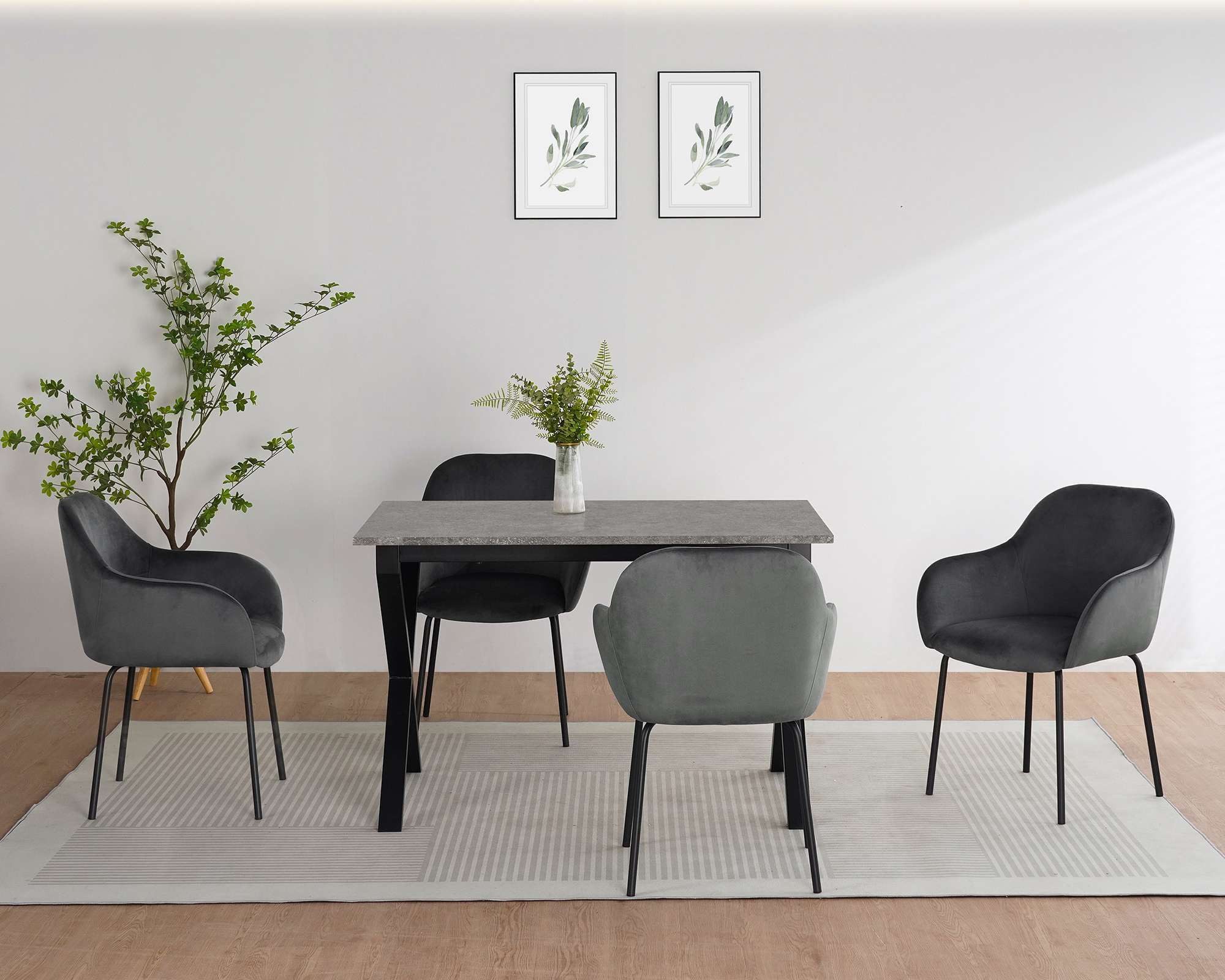 OTTO home Esstisch Boddhi, schwarzes Metallgestell, Plattenvarianten wählbar, sowie Größen