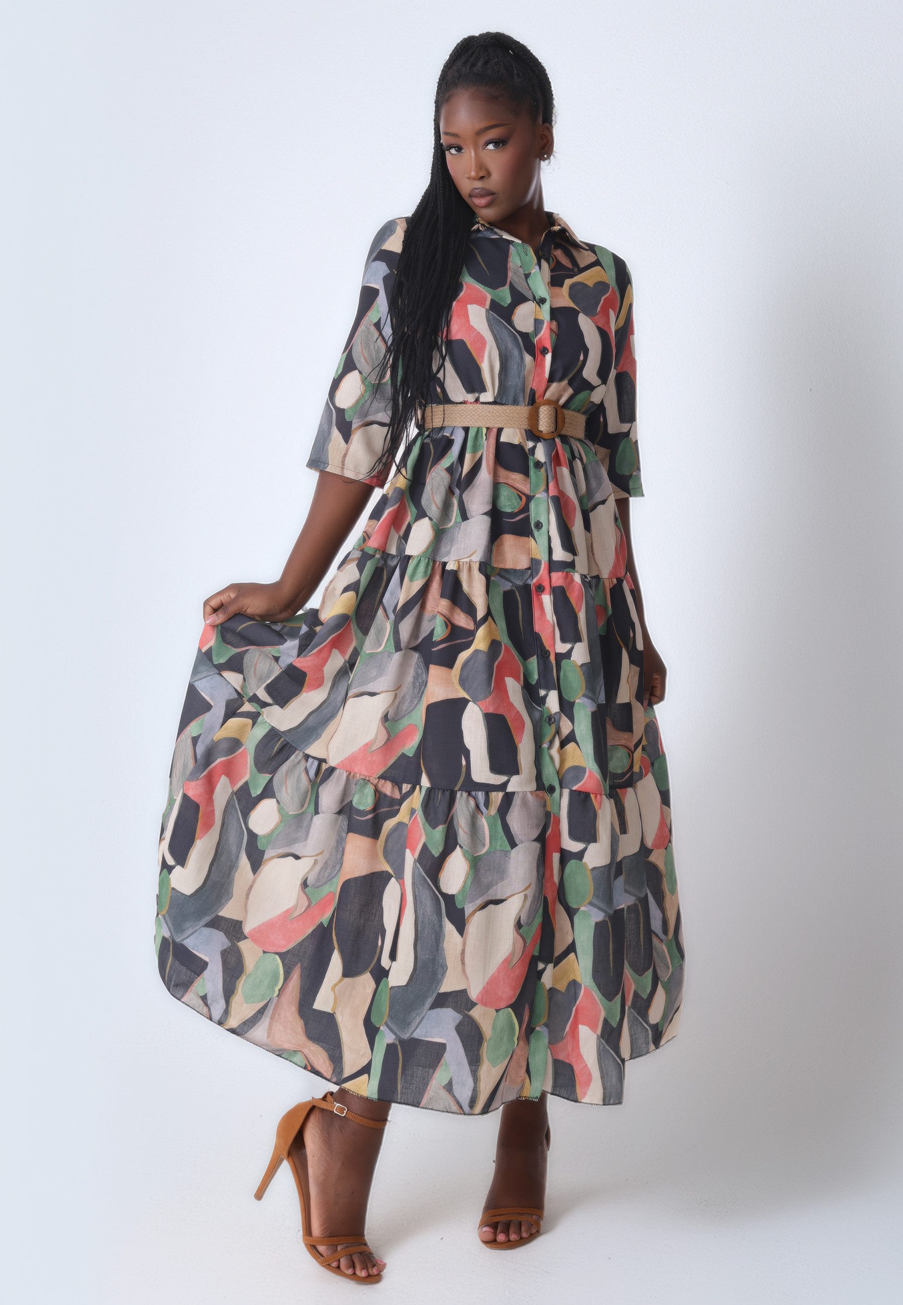 YC Fashion & Style Maxikleid Leinenkleid günstig online kaufen