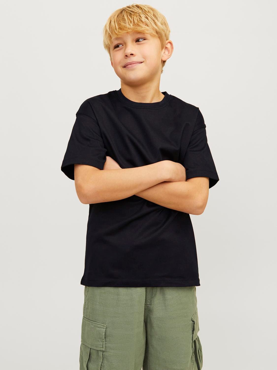 Jack & Jones Junior Rundhalsshirt JJEURBAN bequem, pflegeleicht, modisch unifarben, modisch, loose fit, Jersey, Rundhals
