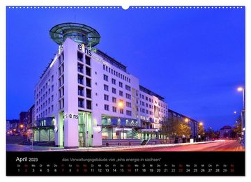 CALVENDO Wandkalender Chemnitz/Sachsen zur blauen Stunde (Premium, hochwertiger DIN A2 Wandkalender 2023, Kunstdruck in Hochglanz)