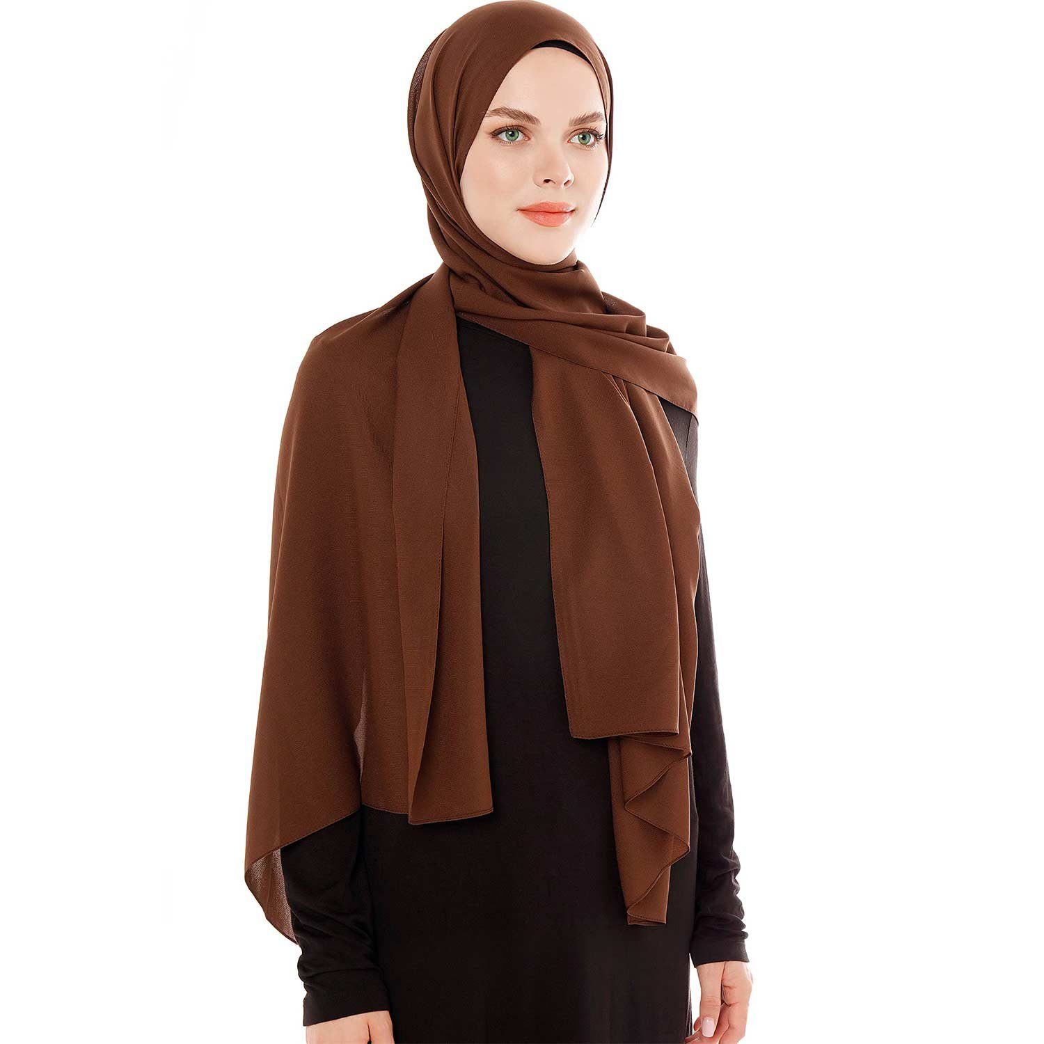 MAGICSHE Halstuch Seidentücher Kopftuch,72*175CM islamische Frauen Moderne Chiffon, Chiffon 83# Weicher Bandana Kopftuch