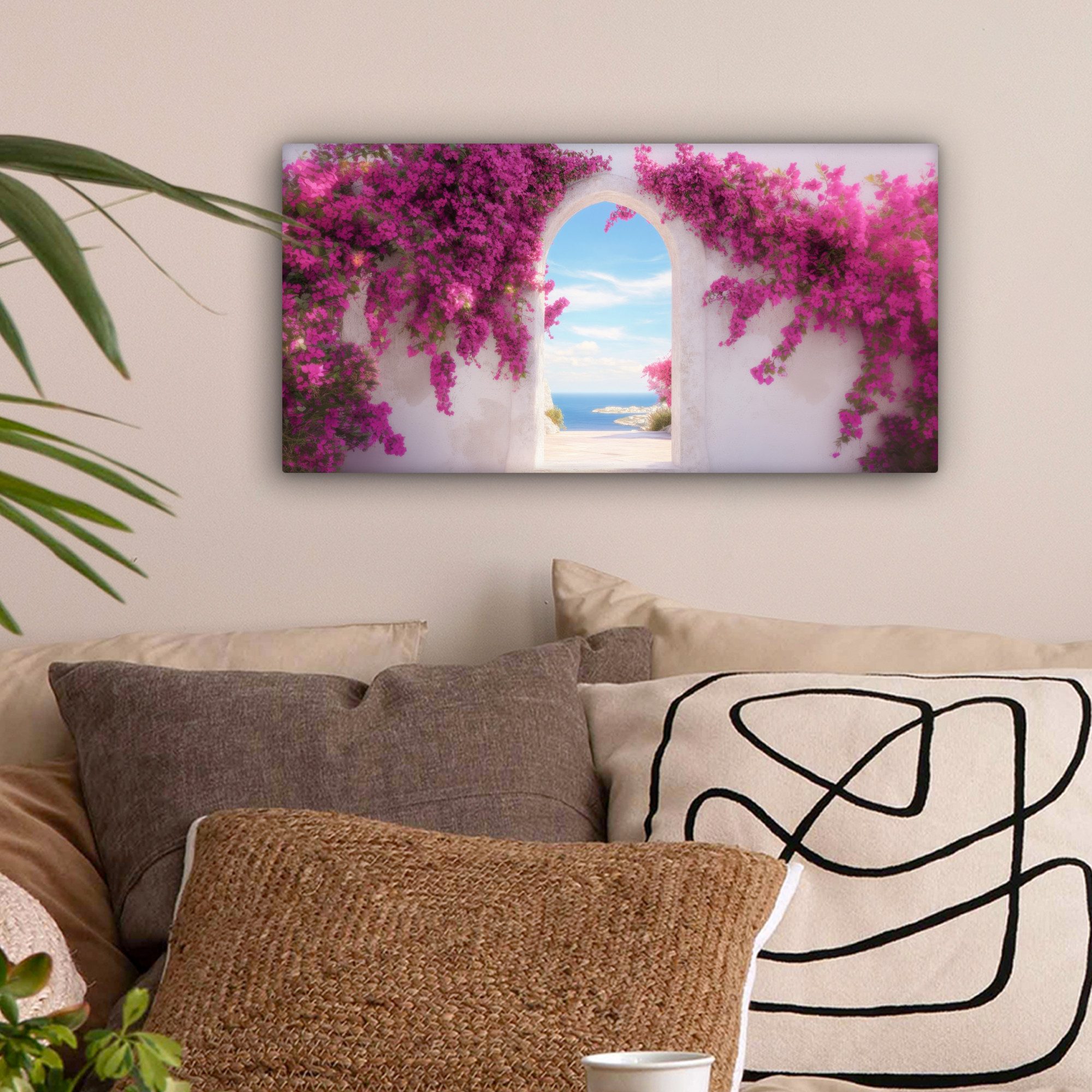 OneMillionCanvasses® Leinwandbild Panorama Meer - Rosa günstig online kaufen