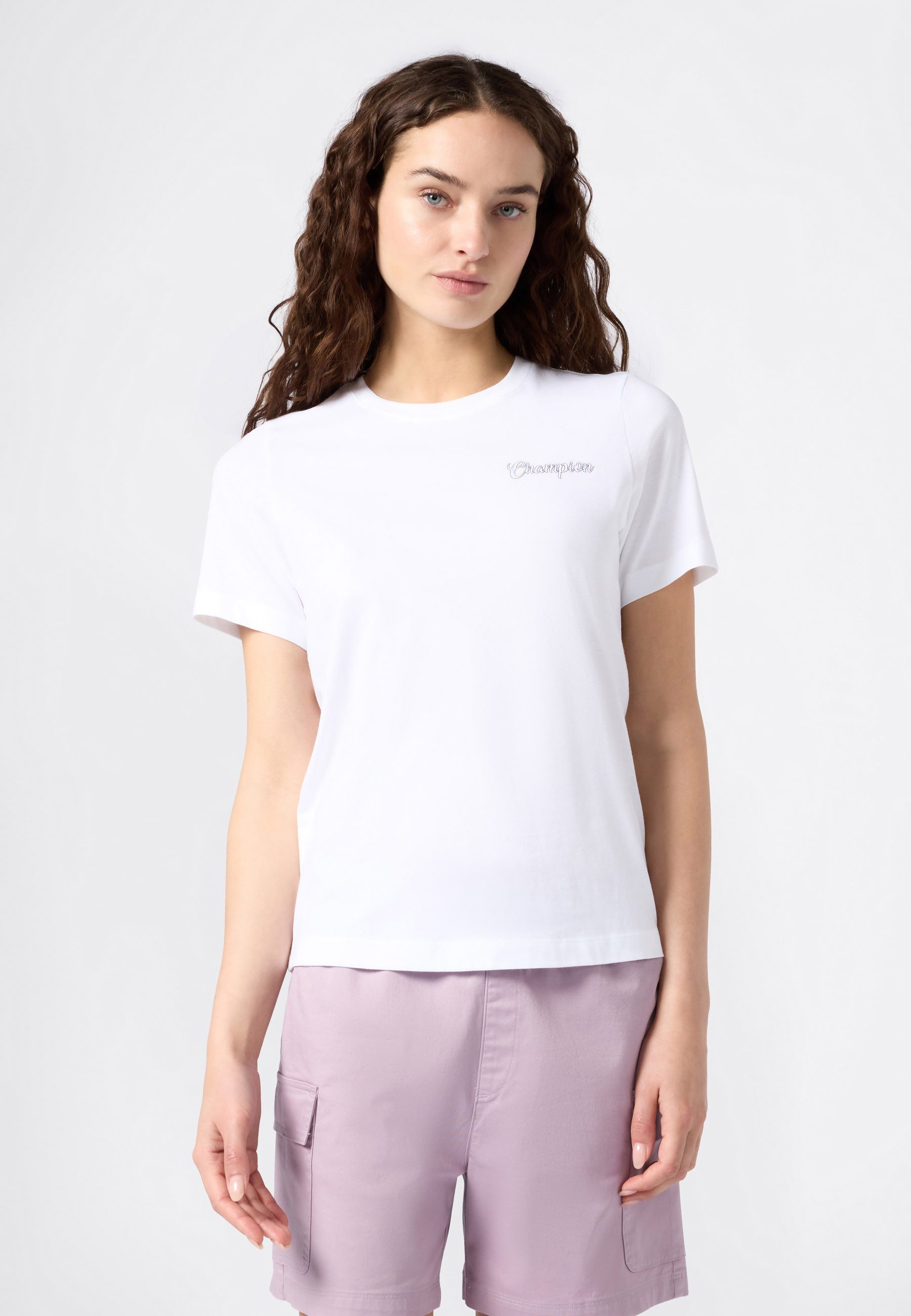 Champion T-Shirt Graphic Crewneck T-Shirt mit Rundhalsausschnitt, Kurzarm, aus Baumwolle