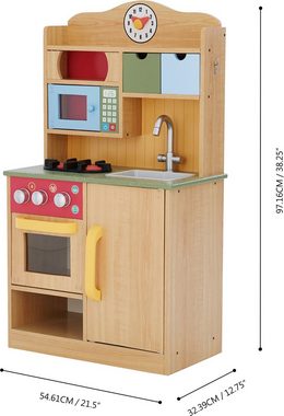 TEAMSON™ KIDS    Spielküche Little Chef Florence Classic Kunststoff, MDF, mit drehbaren Bedienknöpfen mit Klickgeräusch