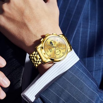 OLEVS HD-Mineralglas-Spiegel Watch, Hochwertige Zeitlose Eleganz für jeden Anlass mit klassischem Design