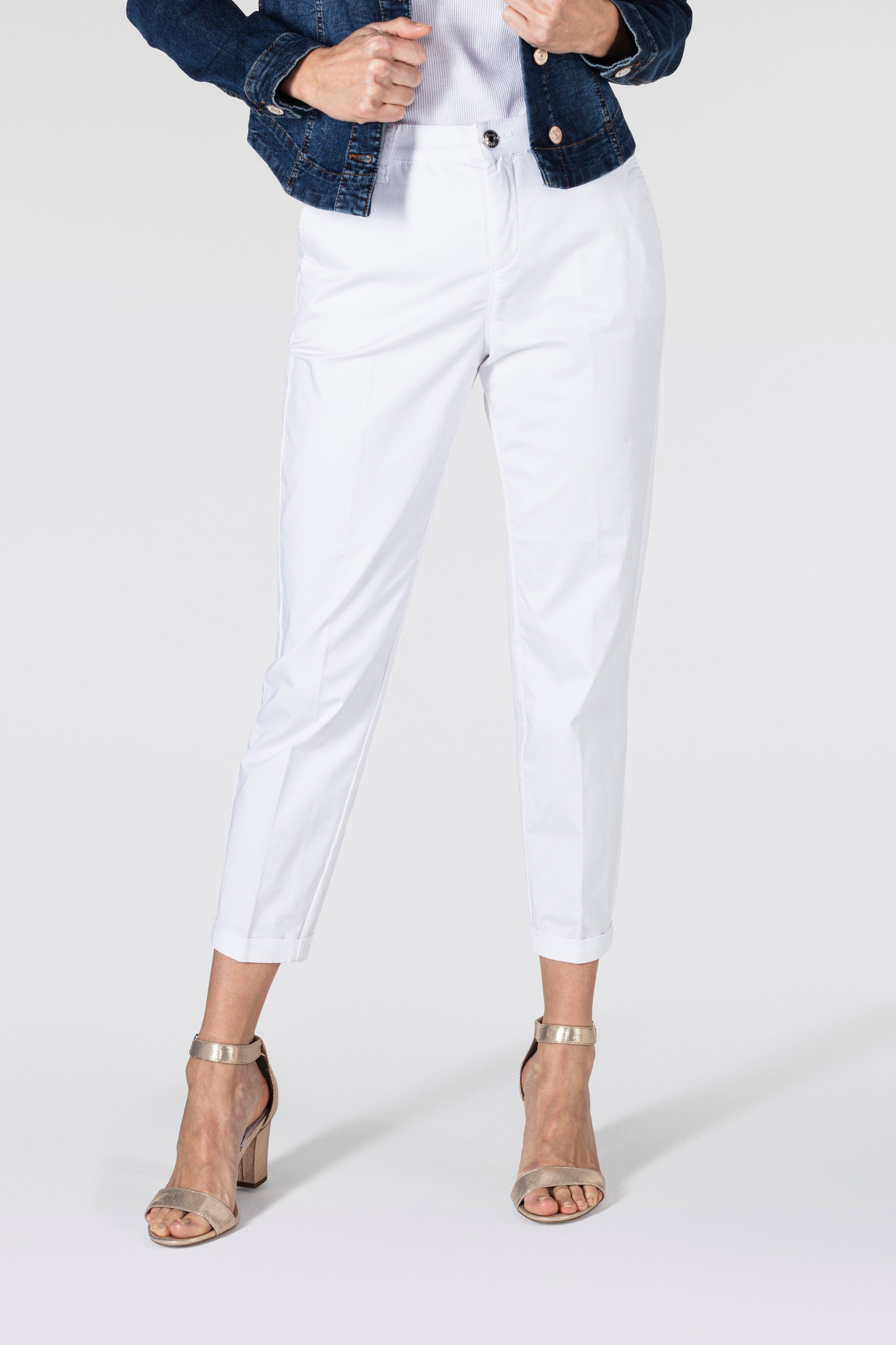 MAC Chinohose CHINO turn up mit dezentem Glanz, elegant und sportiv zugleich