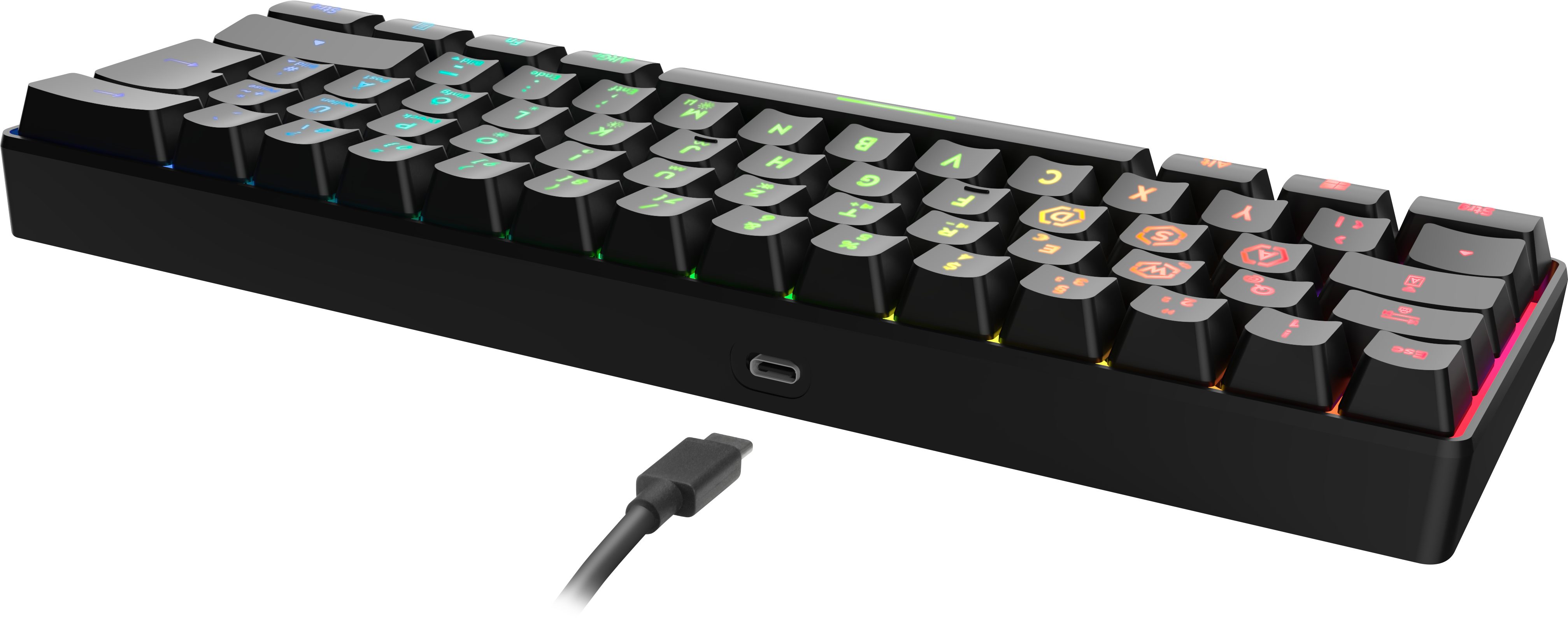 Speedlink LETOS RGB Beleuchtung - 60% Tastenfeld, abnehmbares Kabel, Gaming-Tastatur (N-Key Rollover Anti-Ghosting, 1.000Hz Polling Rate, DE Layout QWERTZ) – Bild 5 von 5
