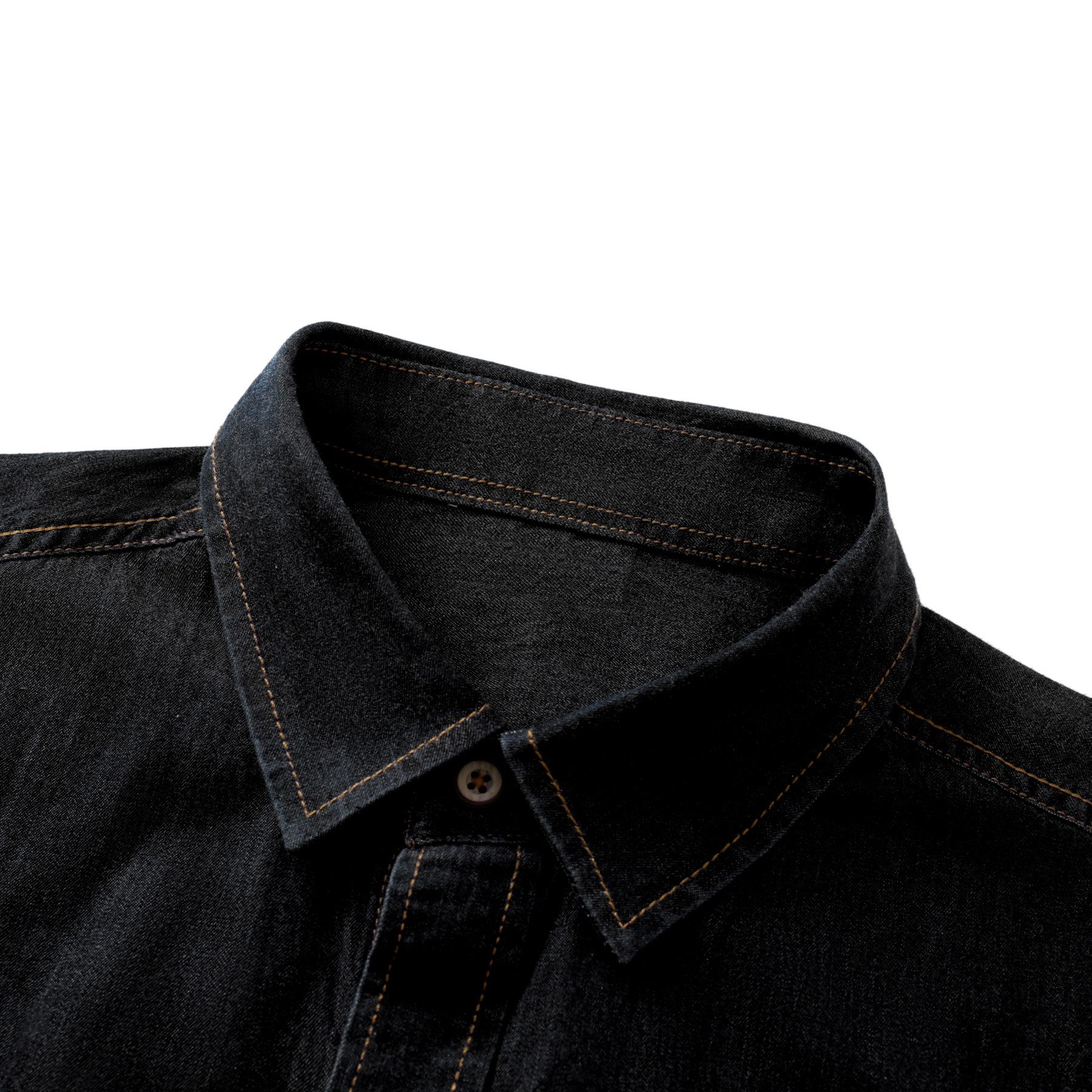 Allthemen Jeanshemd mit Brusttasche Herren Slim Fit Freizeithemd in Retro-Stil