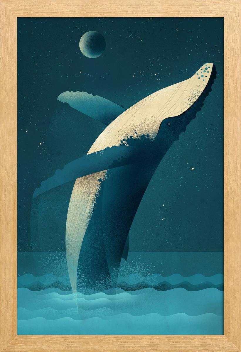 Juniqe Poster Poster mit Holzrahmen, breiten, St), Dieter Braun 1 weißen Fine-Art-Print Rand Blau (1 Galeriequalität cm mit einem in