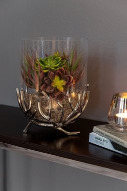 Fink Windlicht RAMUS, aus Handarbeit, Metall mit Glaseinsatz, für Stumpenkerzen, Höhe 27 cm