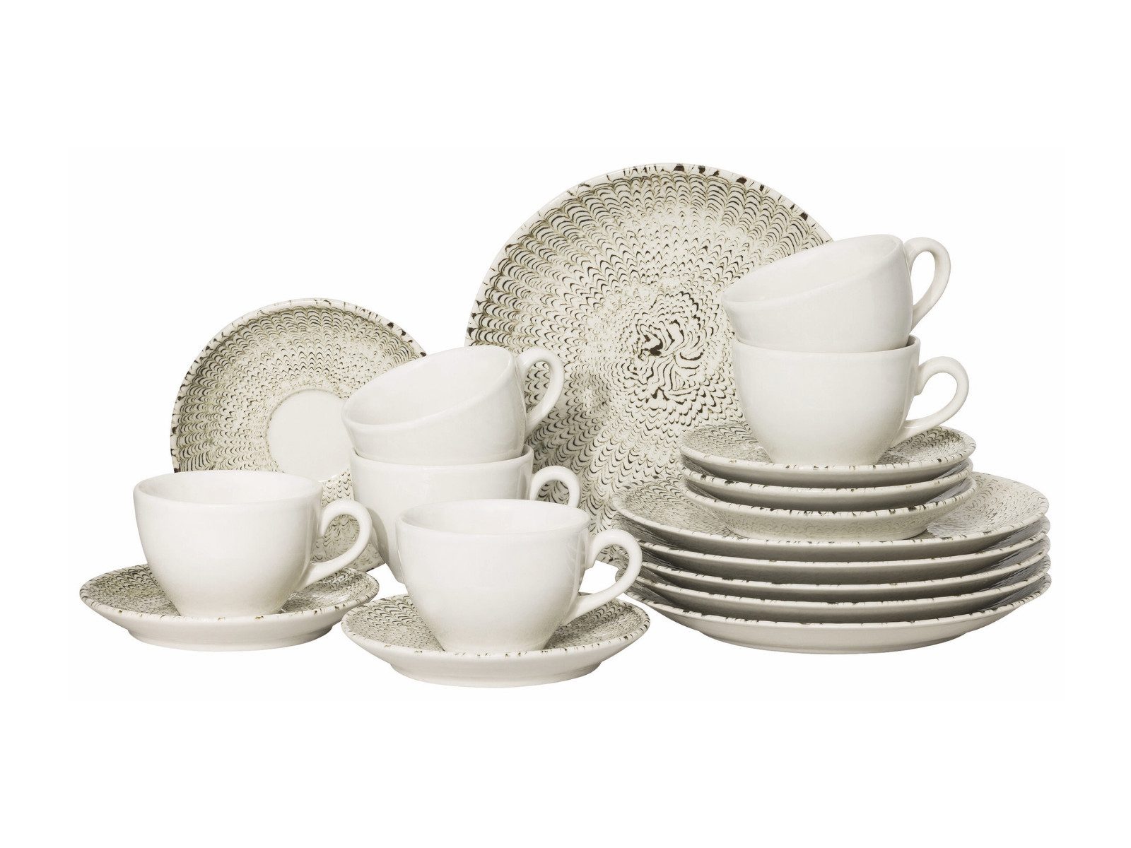 Rosenthal Geschirr-Set Sandora Lightbeige Kombi-Set 18tlg, Porzellan