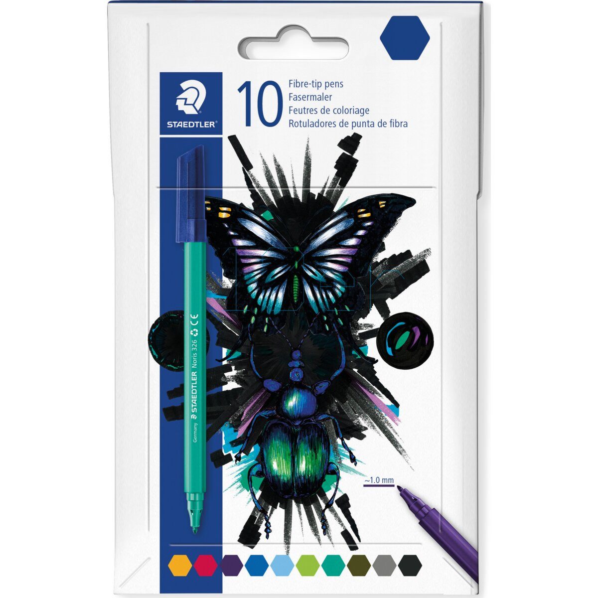 STAEDTLER Filzstift Fasermaler Noris Kartonetui 10 Stück