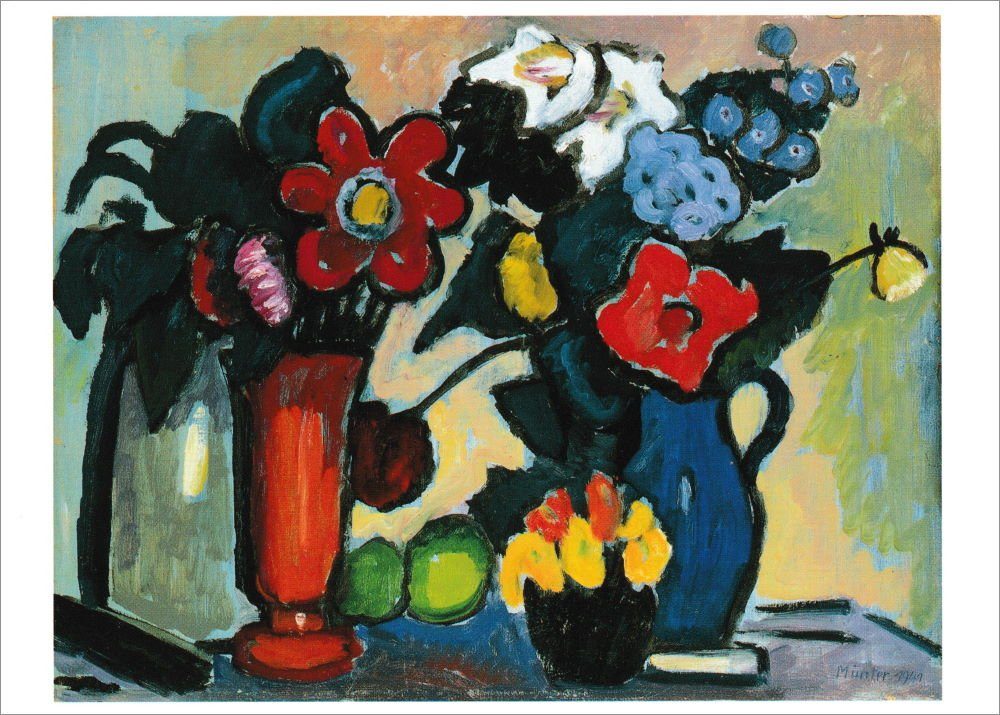 Postkarte Kunstkarte Gabriele Münter "Blumen in der Nacht"