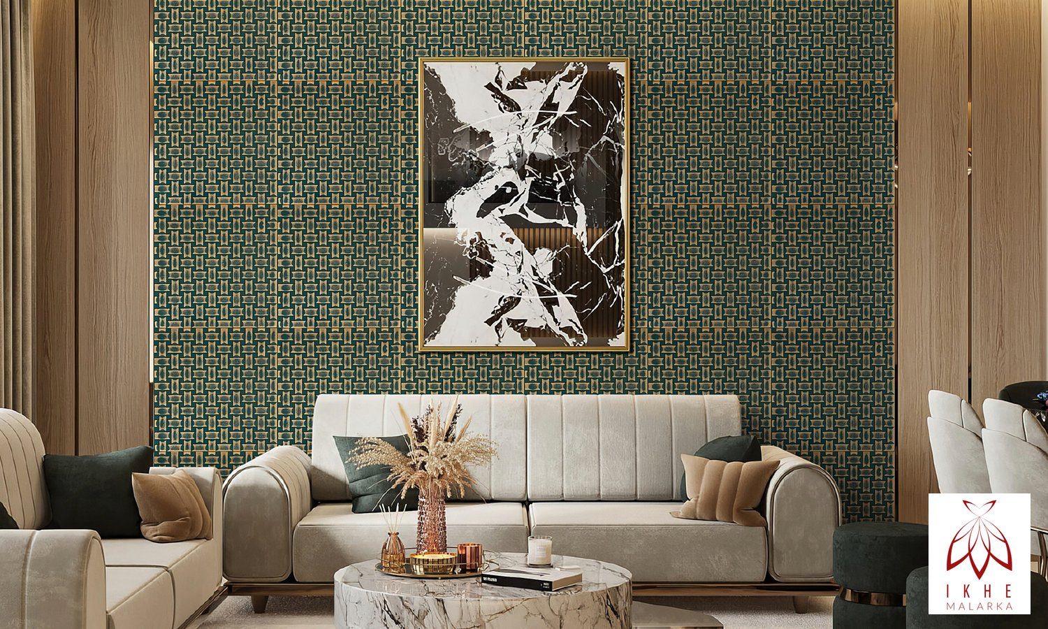 IKHEMalarka 3D Wandpaneel aus Polystyrol Styropor XPS, BxL: 50,00x50,00 cm, 0,25 qm, Paneelen für Wand & Decken 50x50cm