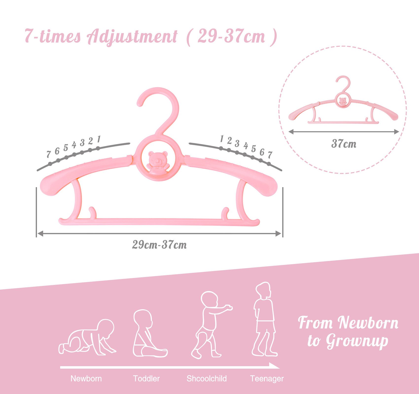 ElitVita Kleiderbügel Ausziehbare Babykleiderbügel, 29-37 cm, günstig online kaufen
