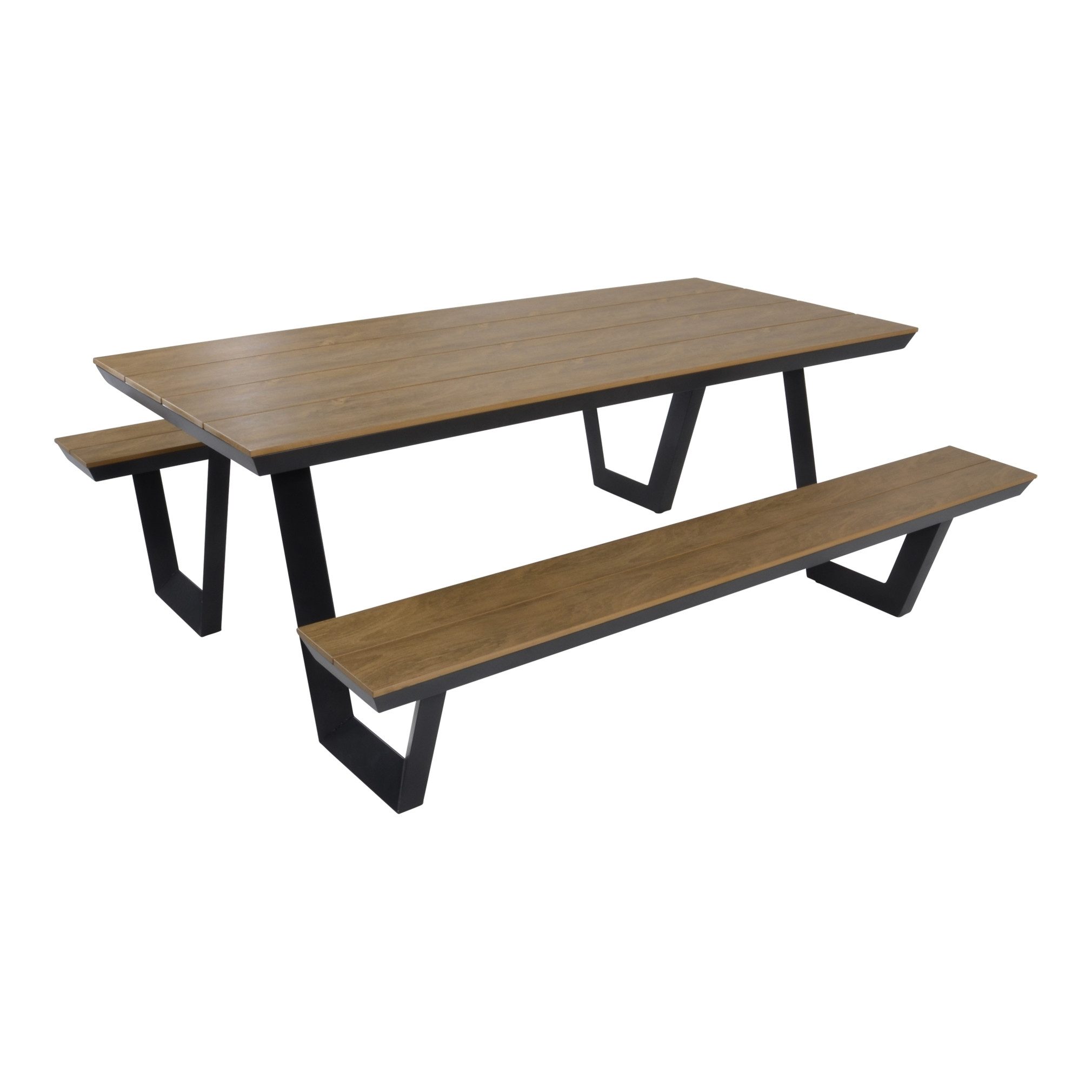 Lesli Living Garten-Essgruppe in teaklook, Polywood - 200x75x177,5cm (BxHxT)