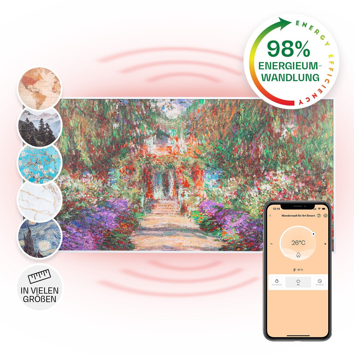 Klarstein Heizkörper Wonderwall Air Art Smart, elektrische Infrarot Wandhei günstig online kaufen