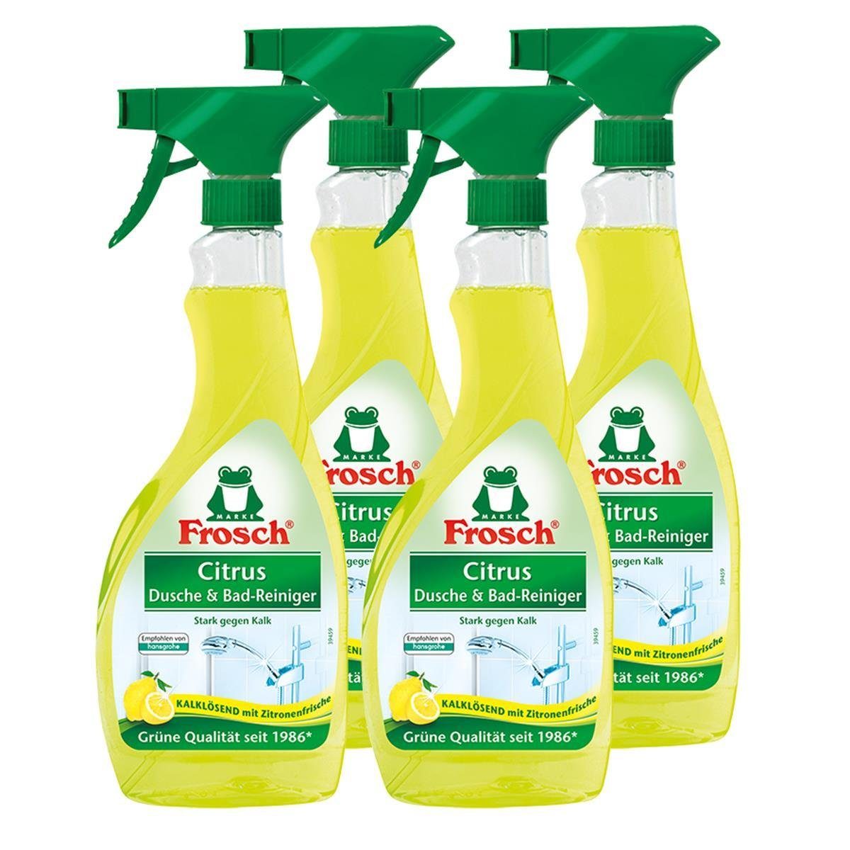 4x Frosch Citrus Dusche & Bad Reiniger 500 ml Sprühflasche Badreiniger