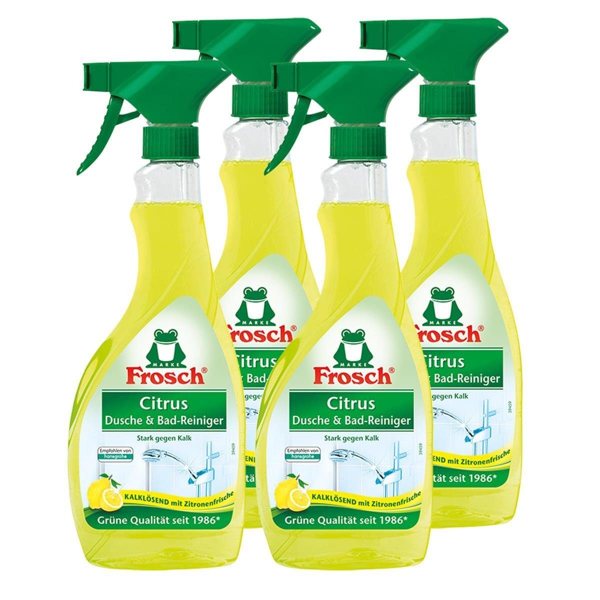 FROSCH 4x Frosch Citrus Dusche & Bad Reiniger 500 ml Sprühflasche Badreiniger