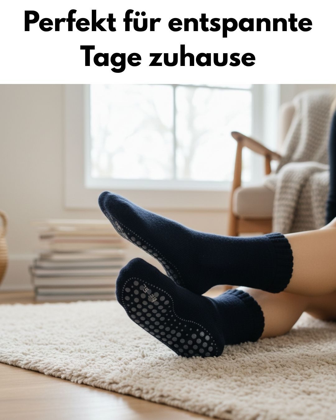 sockenkauf24 ABS-Socken Antirutschsocken warme Stoppersocken mit Wolle Vollfrottee (Navy, 2-Paar, 35-38) mit Komfortbund für Damen & Herren - 21463 – Bild 5 von 5