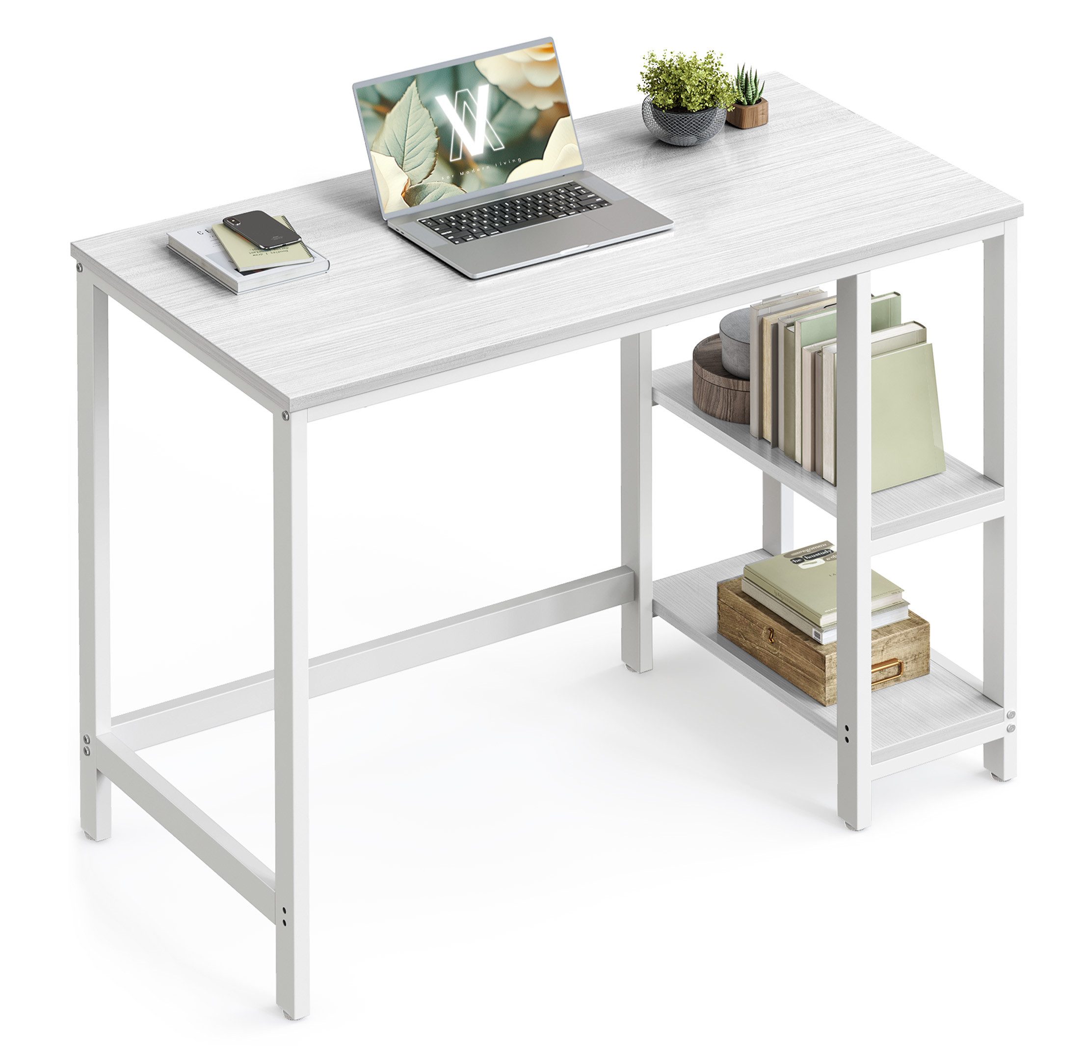 FineBuy Computertisch GRASSE Rollbar Weiß 90 X 71  Produktbild-Vorschau 14