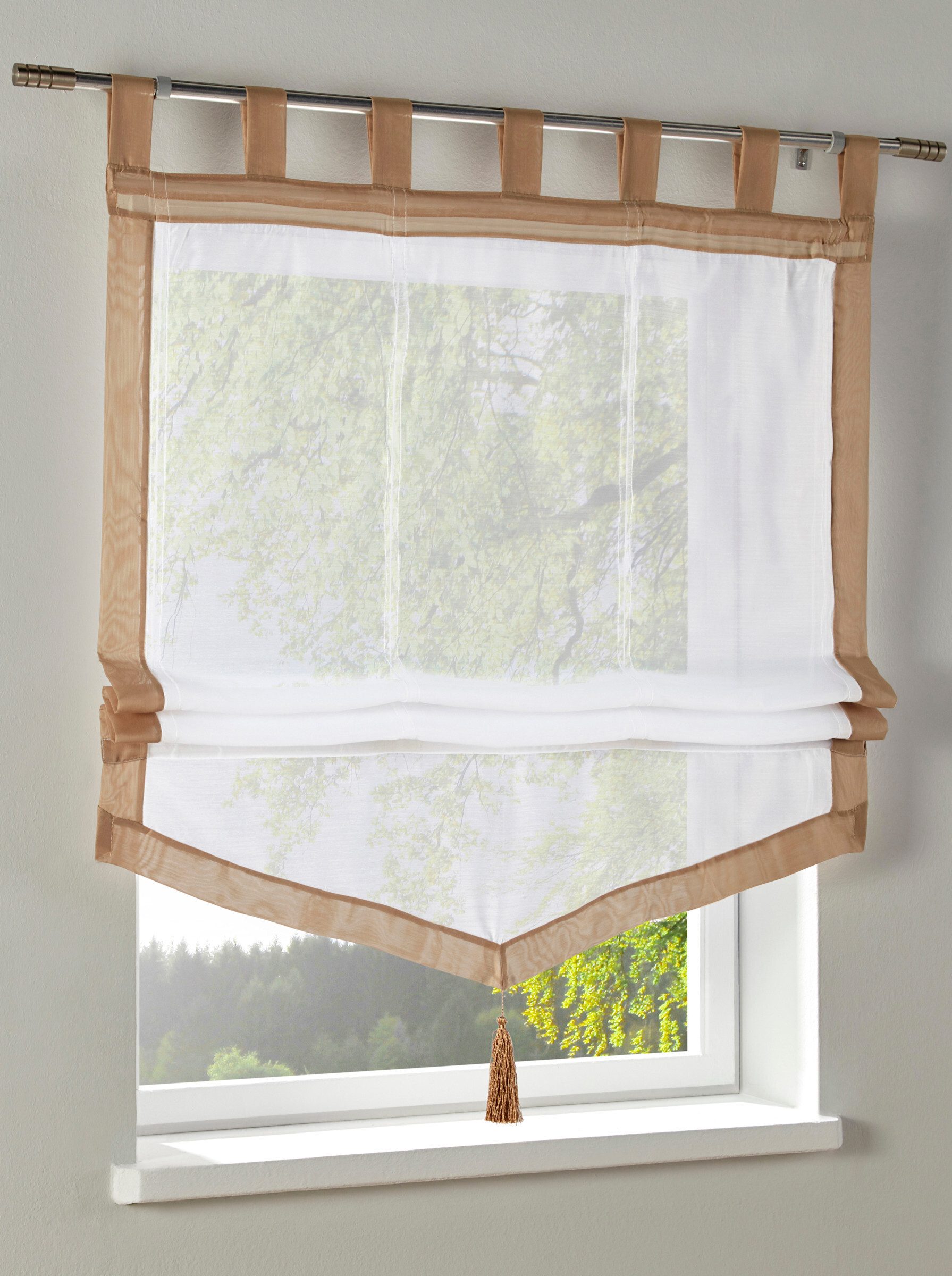 Rollo Raffrollo ., heine, transparent, Schlaufenaufhängung günstig online kaufen