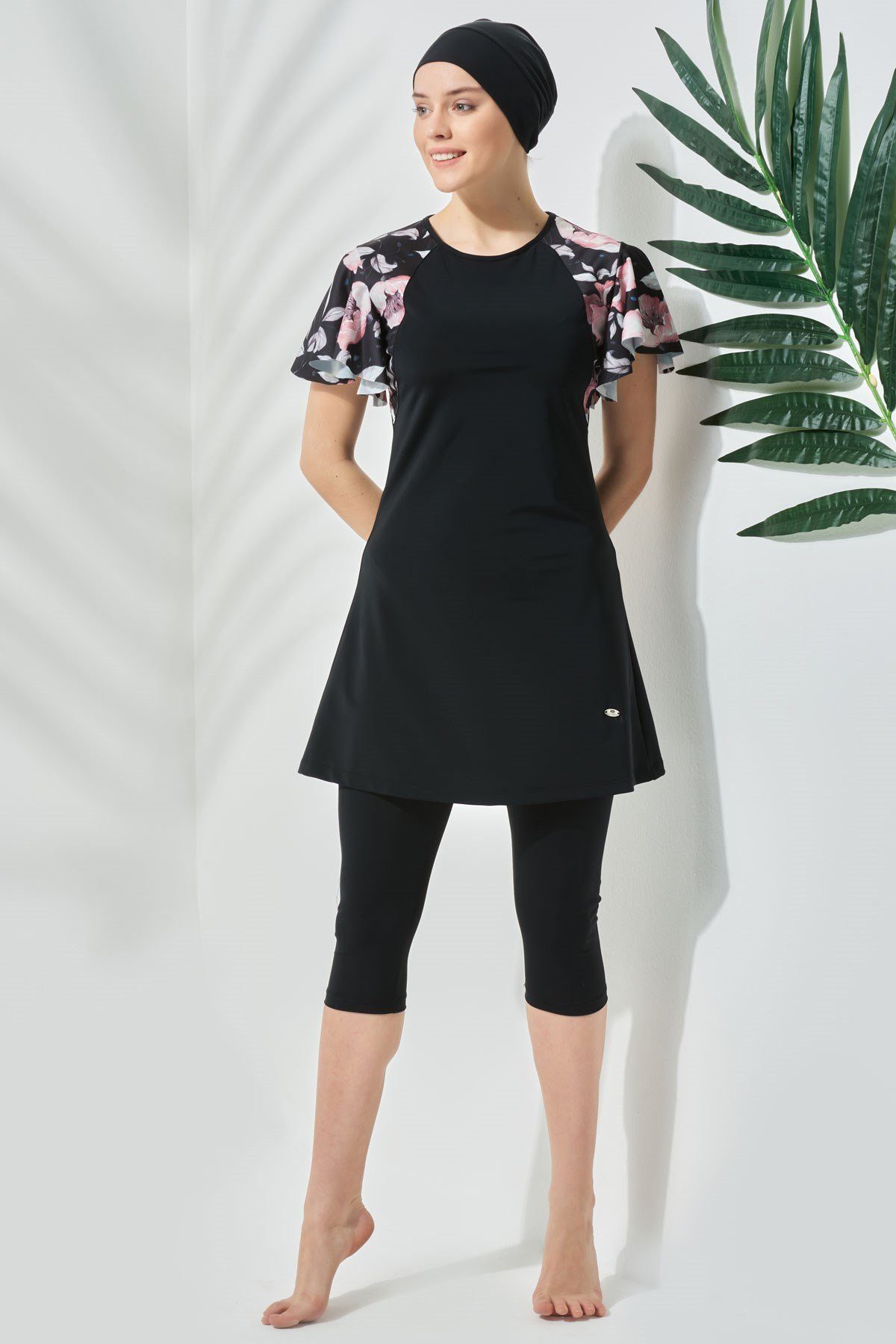 C&CITY Badeanzug Kurzarm Halbbedeckter Bescheidener Badeanzug günstig online kaufen