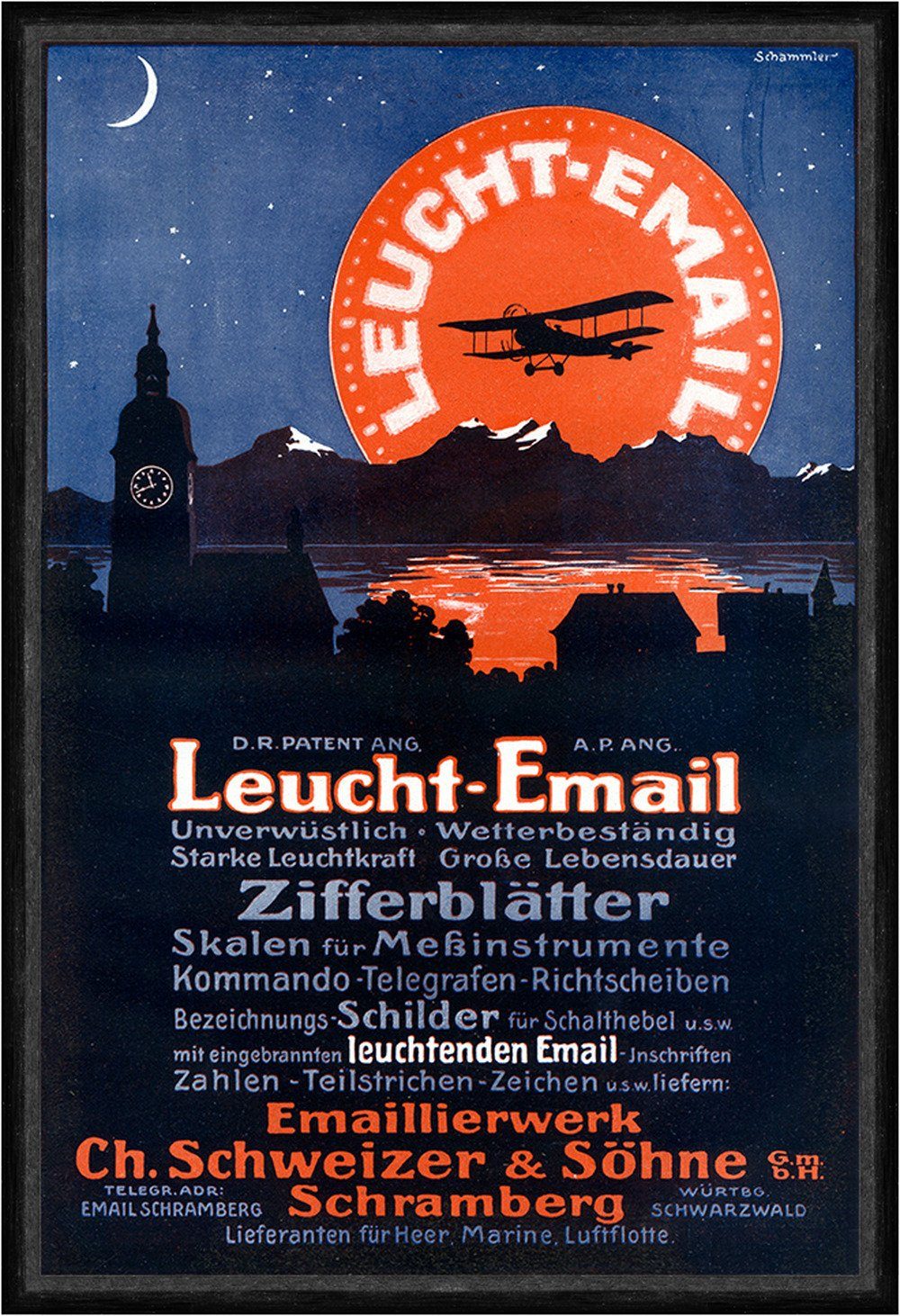 Kunstdruck Emaillierwerk Schweizer & Söhne Leuchtemail Skalen Plakat