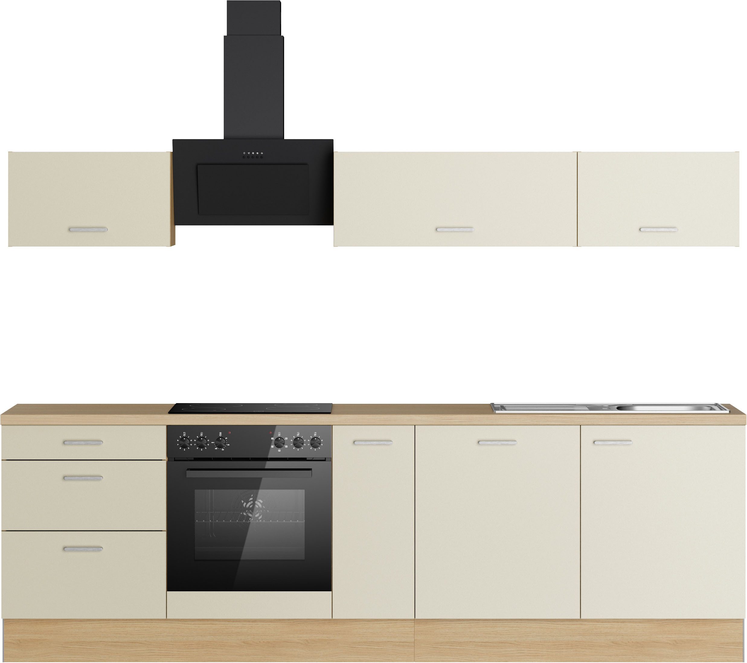 KOCHSTATION Küchenzeile KS-Sion, Breite 270 cm, neue Technik: OPTIsnap, wahlweise mit E-Geräten